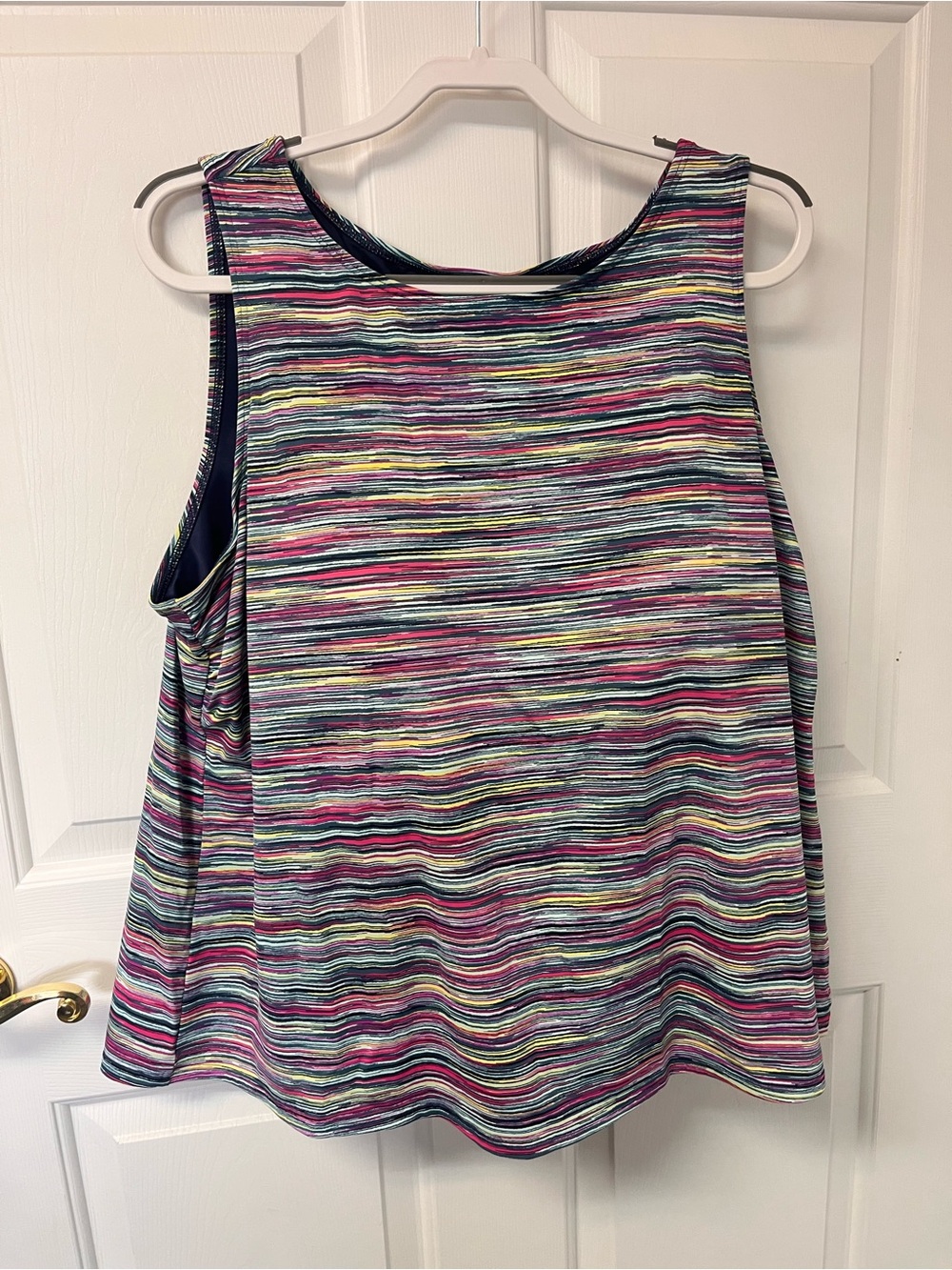 Lands' End Multicolor Striped Tank Top - Athletic, workout, gym, yard work